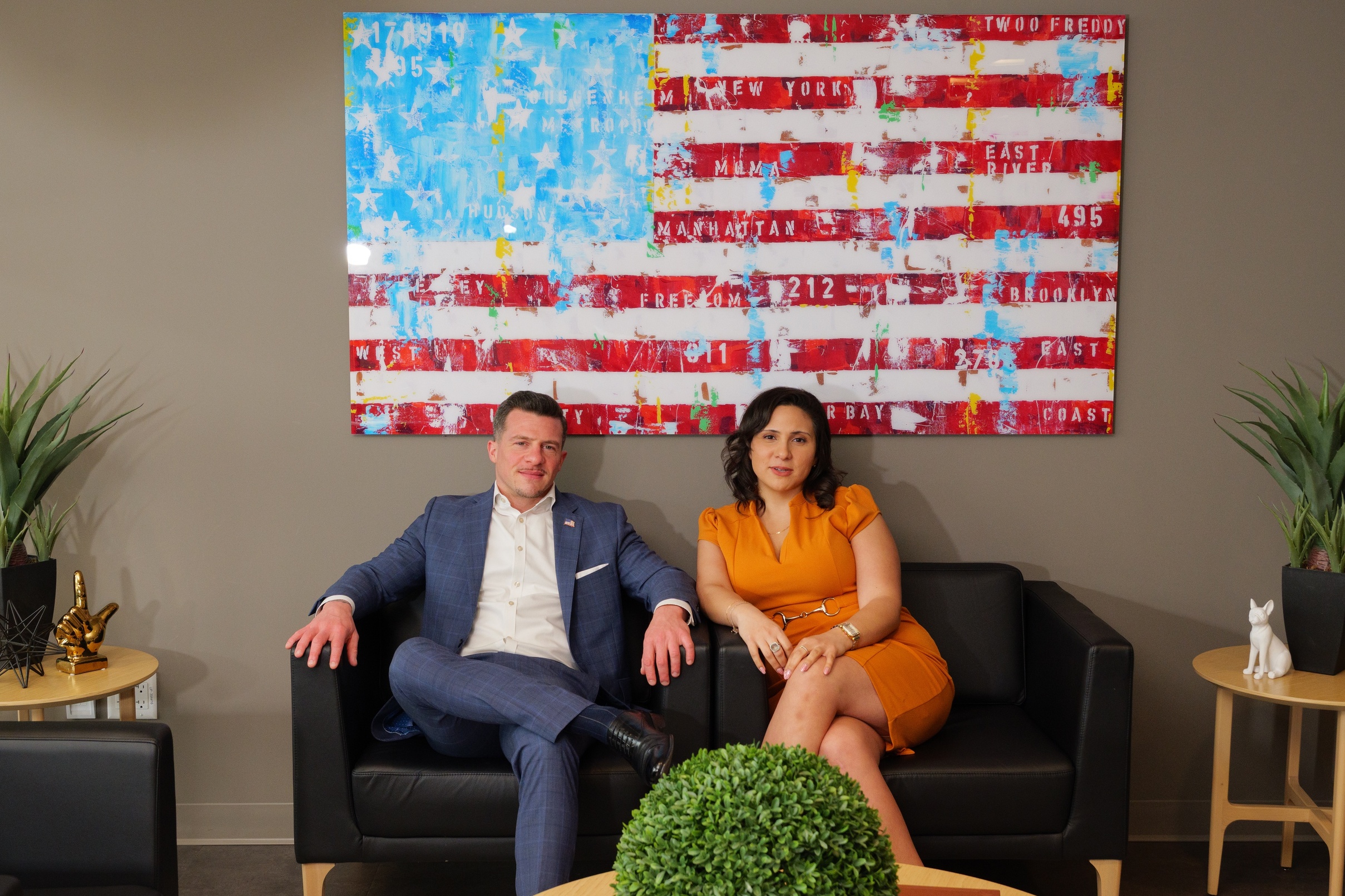 Joey and Cyrielle American Flag